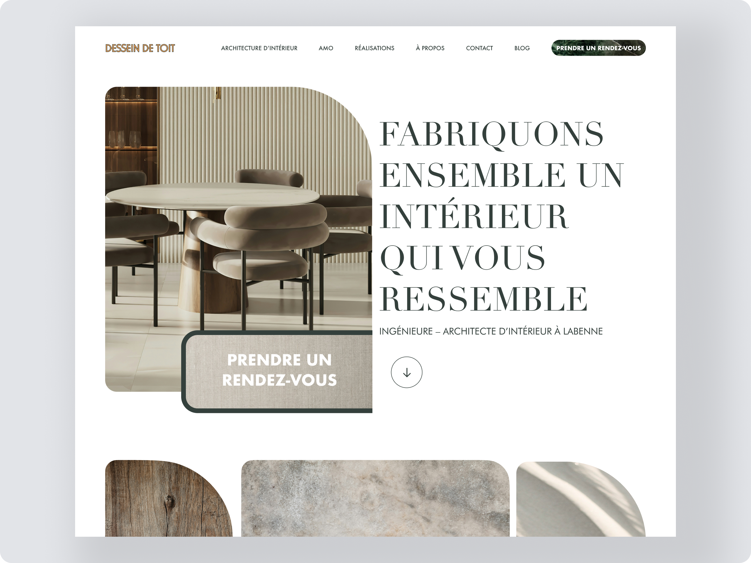 Dessein de Toit homepage architect d'interieur