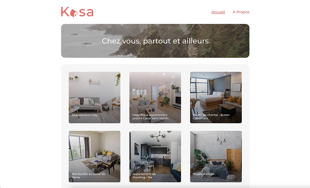 Kasa homepage portfolio