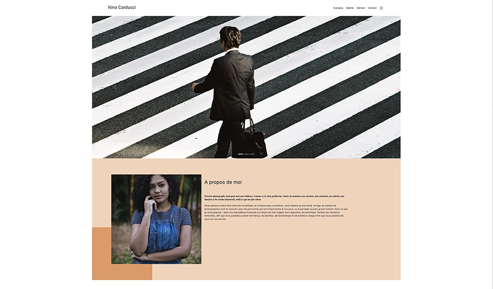 Nina Carducci homepage portfolio