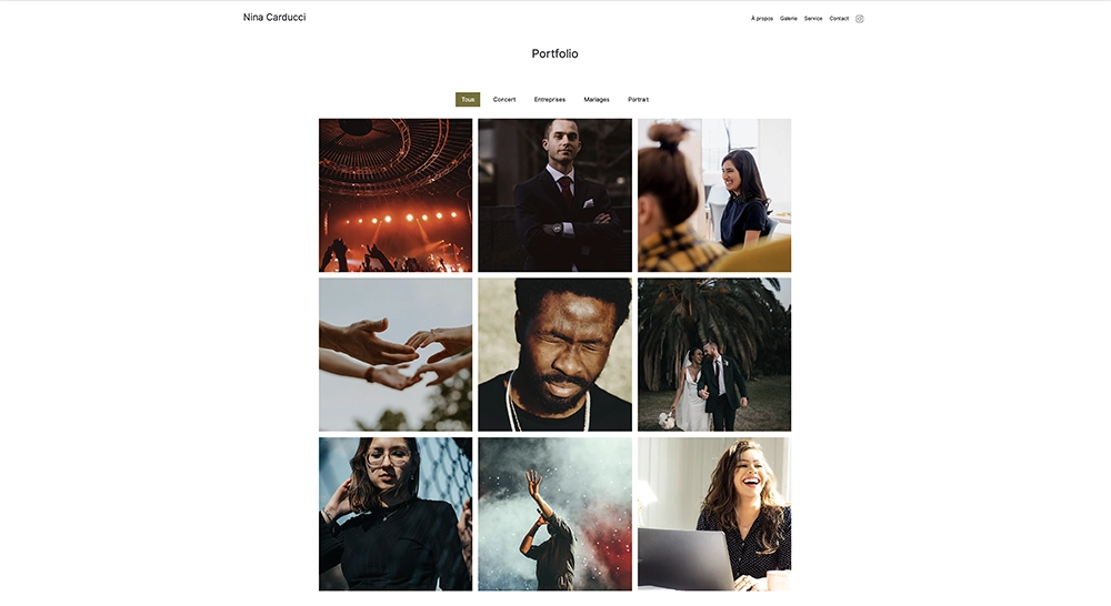 Nina Carducci gallery page portfolio