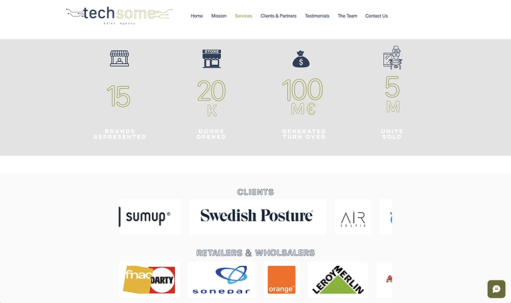 Techsome homepage clients and partners portfolio